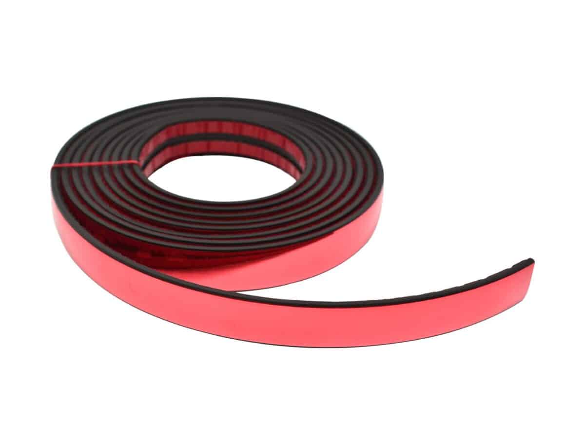 Parlak Kırmızı 20 Mm Nikelaj Şerit 3 Metre - Görsel 1