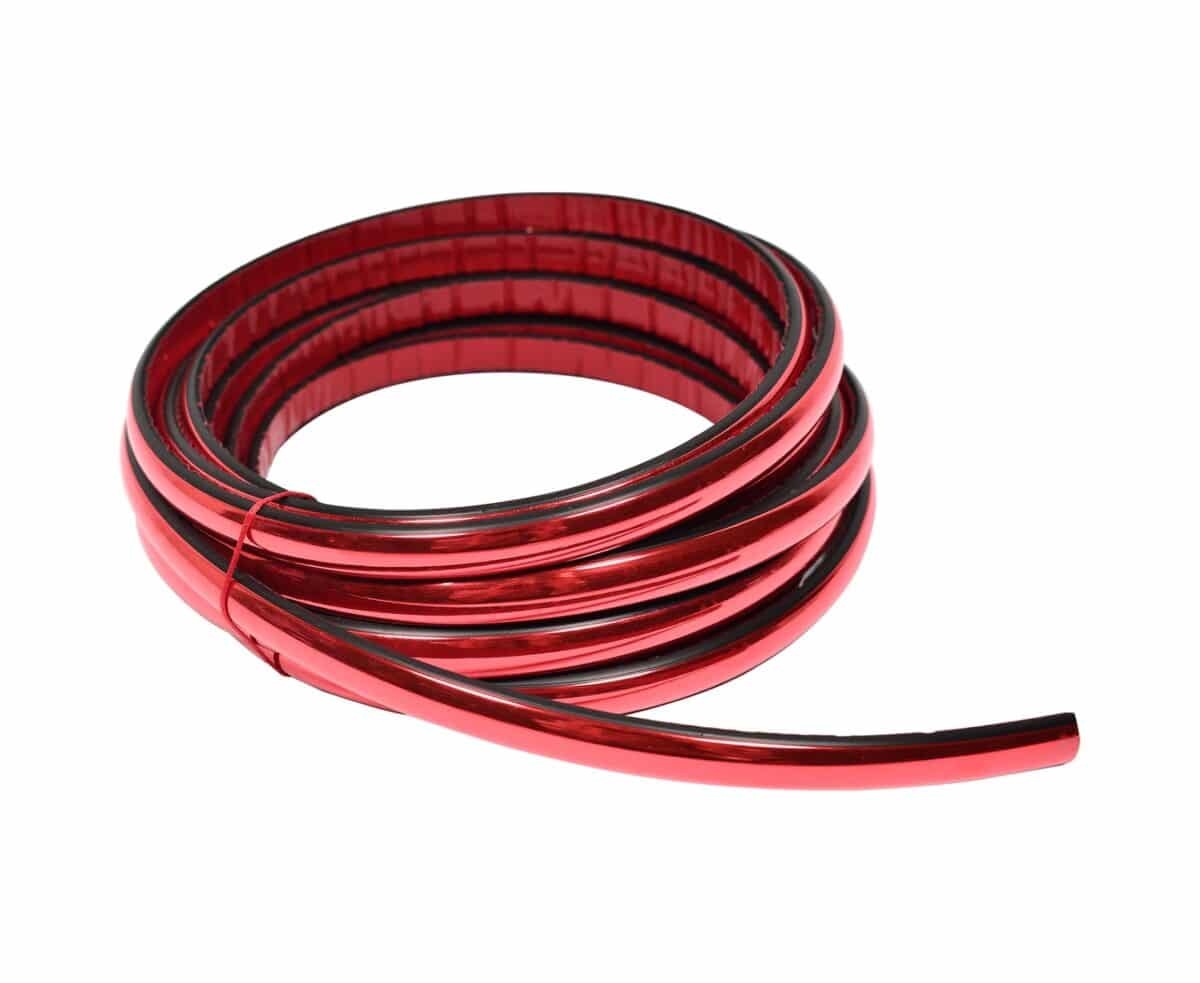 Parlak Kırmızı 11 Mm Nikelaj Şerit 3 Metre - Görsel 1