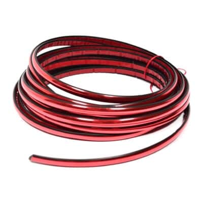 Parlak Kırmızı 6 Mm Nikelaj Şerit 3 Metre